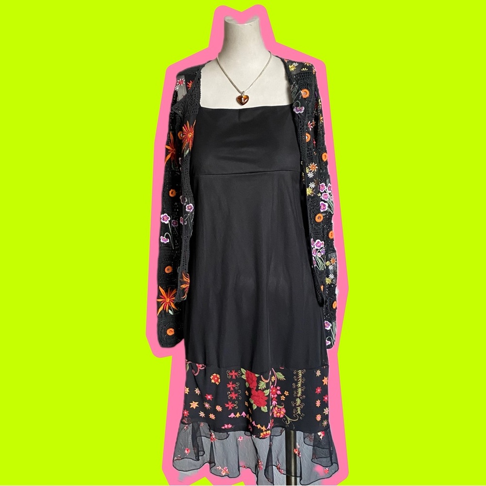 Monster Girl Black Floral Dress